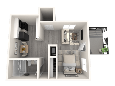 Floor plan for studio, 1 bath, 460 sqft
